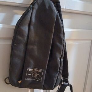 True Religion Black Men's Sling Belt Bag